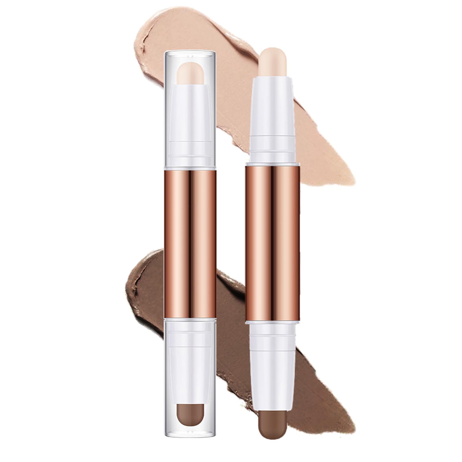 MTUVKGT Barra Corrector, Barra de Contorno en Crema, Barra de Iluminadores Contouring de Dos Puntas Cobertura Completa, Fácil de Mezclar, Barras de Contorno Iluminador Maquillaje (02)