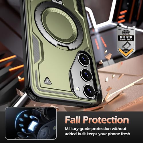 Image of for Samsung Galaxy S22 Case Magnetic with stand [Compatible with MagSafe] [with Screen Protector] Wireless Charging, Shockproof Galaxy S22 5G Case, Ring Holder Phone Cover, for Samsung S22 Phone Case