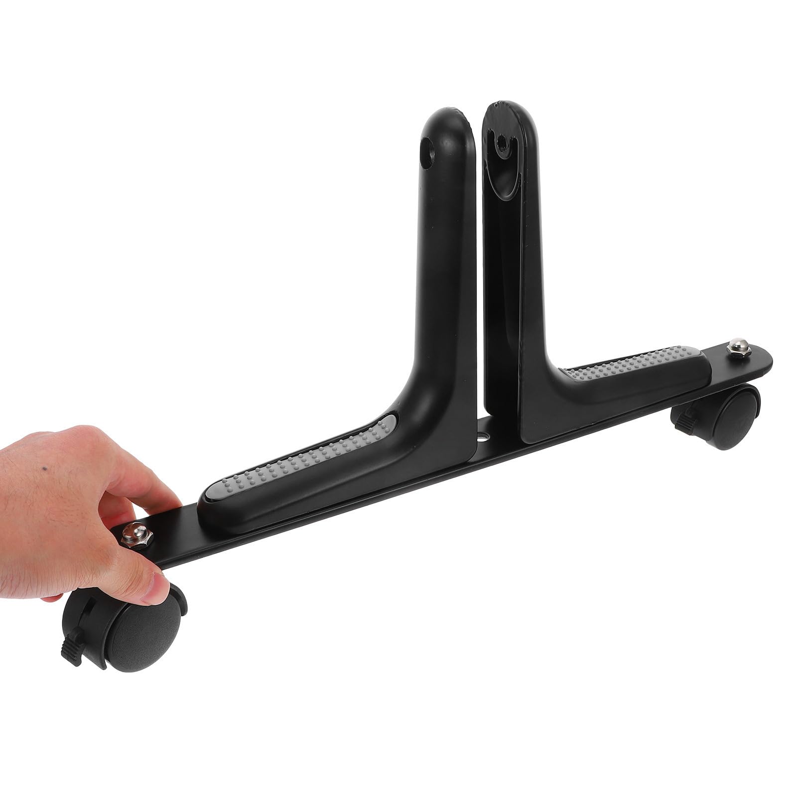 Soporte Divisor de Ambientes de Aluminio Negro con Ruedas y Pie Equilibrado