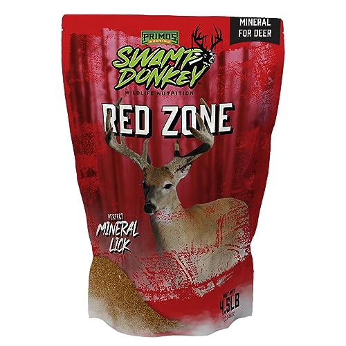 Primos Hunting Swamp Donkey Red Zone Mineral and Supplement for Deer - Salt Lick and Attractant for Deer Food Plots, 4.5 Pound Bag
