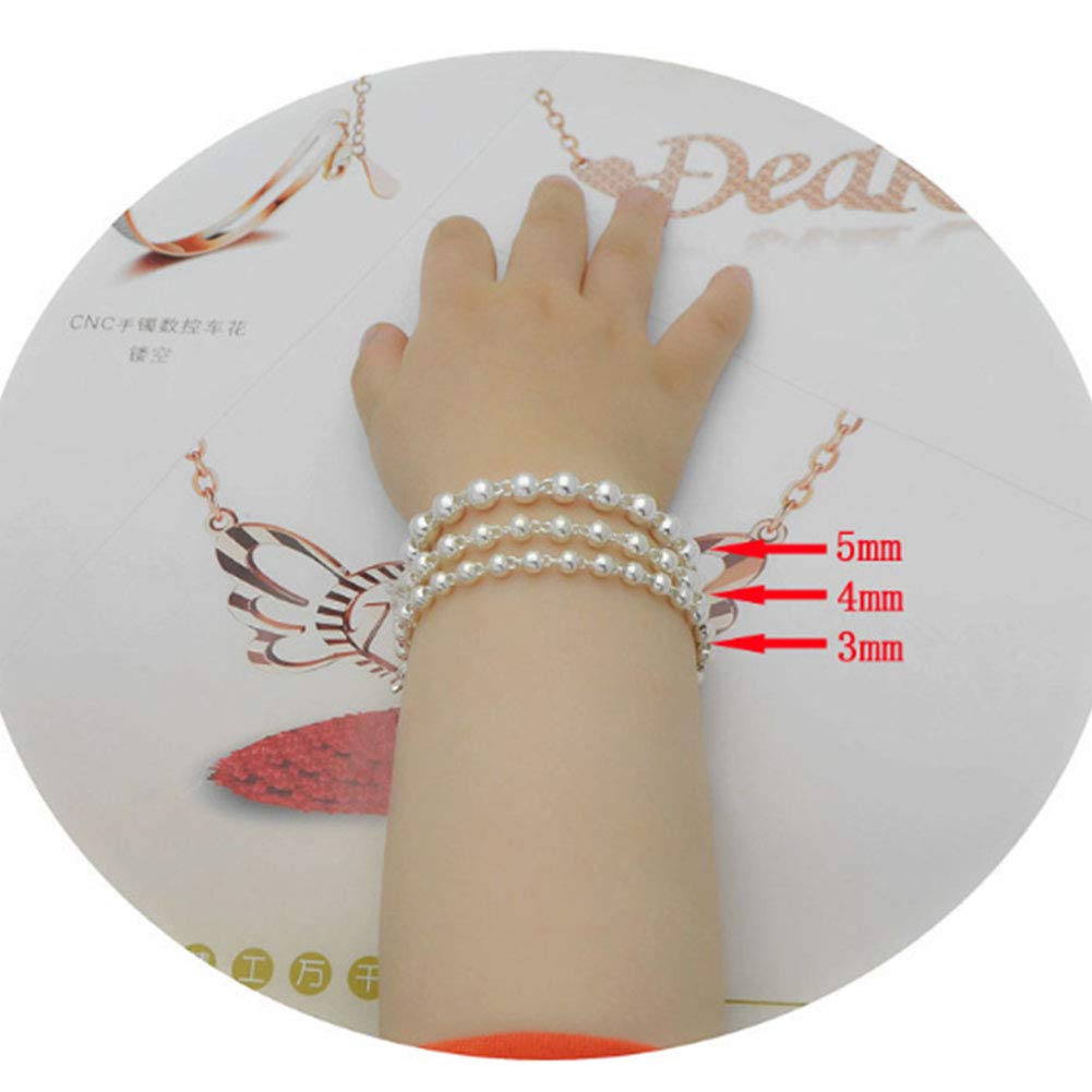 XINGYU Plata de LeyInfinito Pulsera Ajustable, 990 Brazalete Plata Completo de bebé con Cuentas Tobilleras Joyería Regalo, 14cm