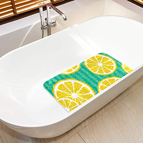 Alfombrilla para ducha de bebés con rayas de limón para un baño divertido 6