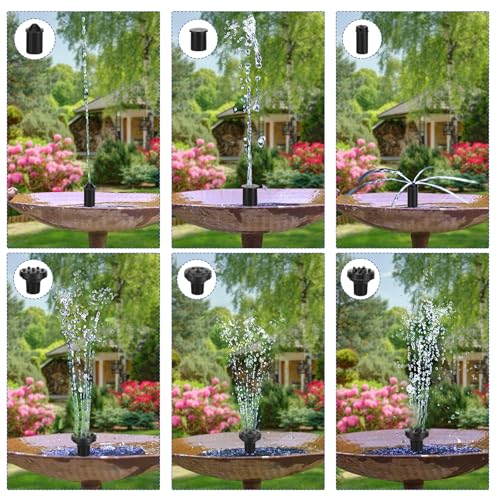 Sprifityy Solar Springbrunnen für Außen, Solarbrunnen für Draussen mit 7 Fontänenstile, Solar Schwimmender Fontäne Pumpe, Solar Wasserpumpe für Garten, Teich, Fisch-Behälter, Vogelbad, Schwimmbecken