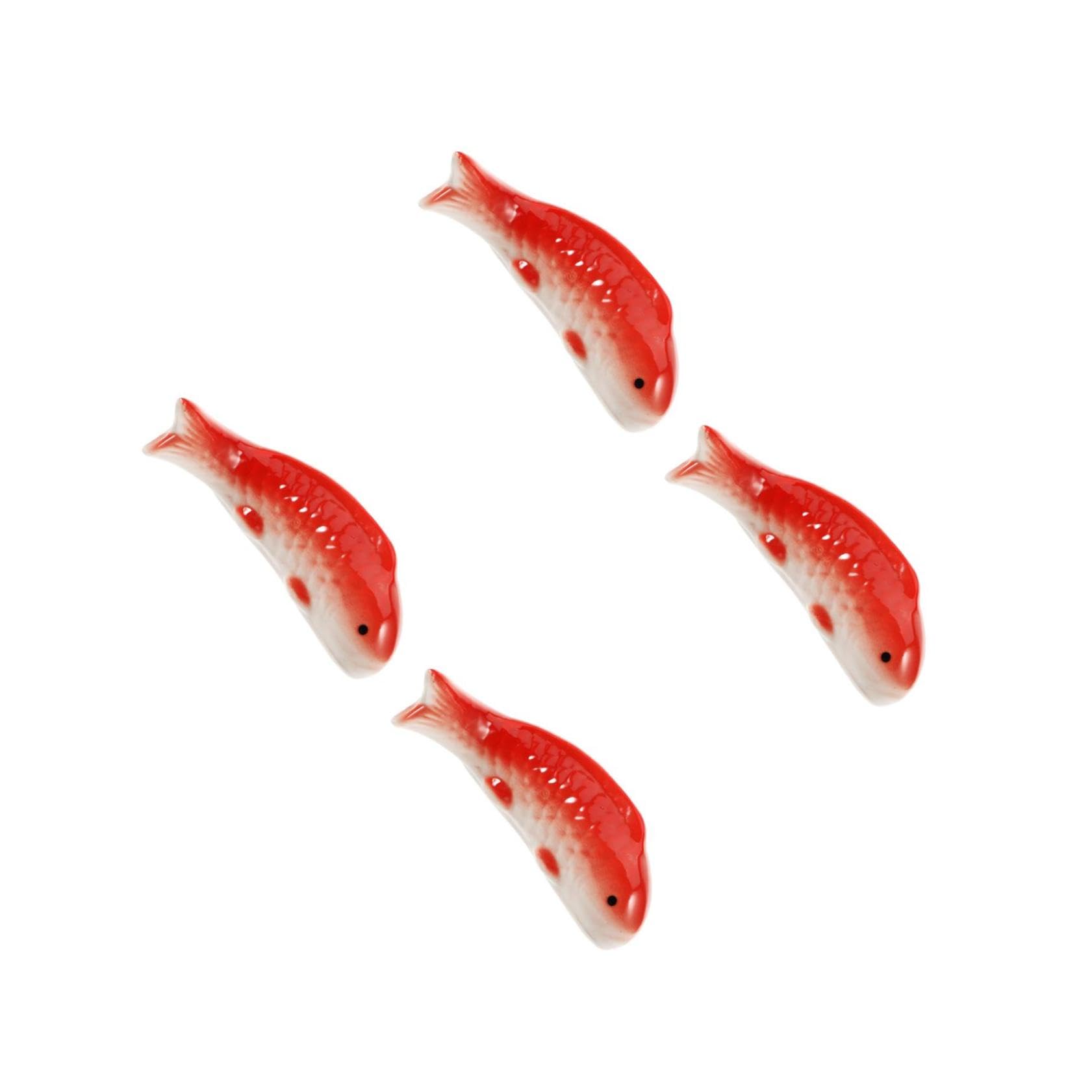 SUPVOX 4pezzi Ceramic Floating Fish Ornament for Aquariums Decorative Underwater Craft for Fish Tanks Lightweight and Retro Style