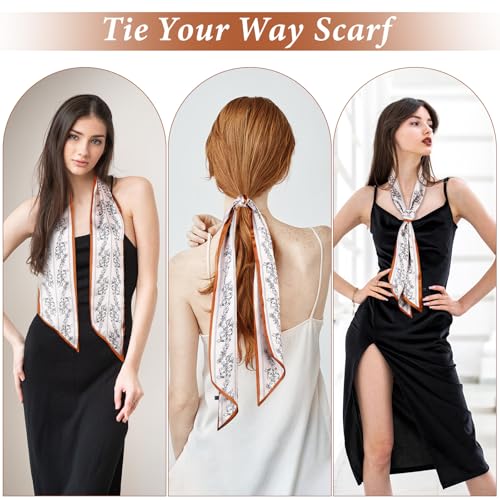 Bag Scarves Satin Bag Scarf For Handbags Long Thin Silk Scarf for Purse Silk Neck Scarves For Women Fashion Pañuelos Para El Cuello De Mujer3