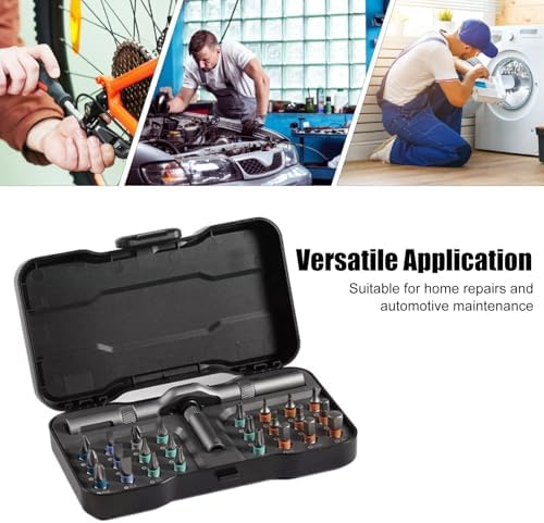 Ratchet Screwdriver Set, 24 in 1 with Storage Box Steel Multi Bit DIY Ratchet Screwdriver Set for Furniture Computer Bike