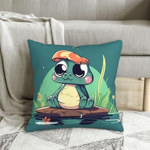 Housses de coussin velours côtelé 40x40 cm imprimé Assis dans l'eau