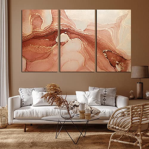 Tableau marbre et or fluide luxe 70x140cm pour décoration salon moderne - 2