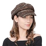 Womens Newsboy Cap Baker Berets Fisherman Conductor Greek Sailor Fiddler Hat Winter Woolen Fashion Cancer Brown