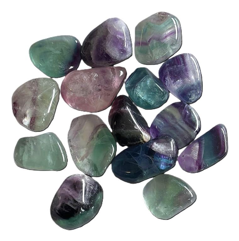 Fluorite Roulée de 2 à 3 CM, Pierre Naturelle de Lithothérapie, 1 Unité