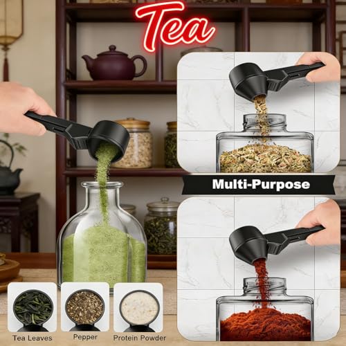 2-In-1 Measuring Spoon, Coffee Scoop Funnel Combo for K Cup Refillable Pods, 2 Tablespoon Kitchen Measuring Tool for Ground Coffee Protein Powder Tea, Reusable Pod Accessories(2PCS) - Thumbnail 4