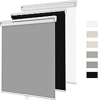 Vista 1 de BERISSA Persianas enrollables opacas para ventanas, sin cordón, con aislamiento térmico, tela con protección UV, persianas personalizadas