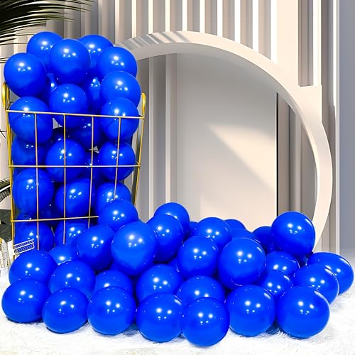 Image of Firomi Small Royal Blue Balloons 5-inch 100 Pack (with 2 Ribbons)