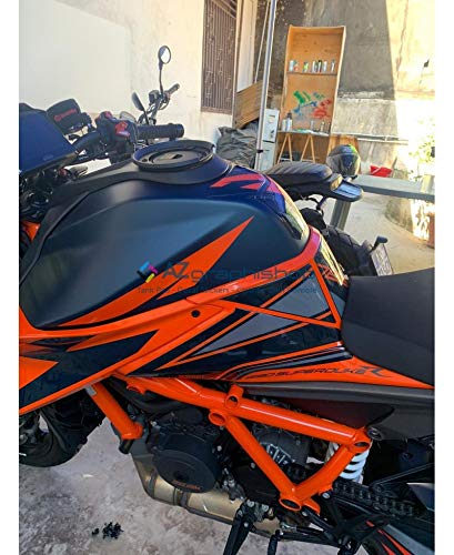 Protections latérales réservoir en résine 3D compatible avec KTM Superduke 1290 R 2020 L-091 (BLUE) - Image 4