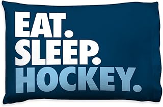 Eat. Sleep. Hockey. Pillowcase | Hockey Pillows by ChalkTalk Sports | Navy