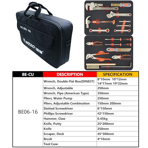 Set de herramientas antichispa WEDO 16 piezas miniatura 2