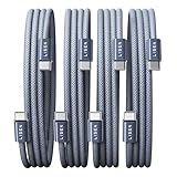 LISEN 60W USB C Kabel, [4er Pack, 0,5M 1M 1M 2M] USB C auf USB C Kabel Set, PD 3.0 Schnellladekabel USB C für iPhone 17 Pro Max,iPhone 16 15,Switch,Galaxy S25,Pixel,MacBook,iPad,Mitternachtsblau