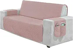 Capa Para Sofá RetráTil 2 E 3 Lugares (1,00-2,20m) – Protetor Matelada Com Porta Objetos(ROSE,2 Lugares (1,00m))