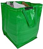 Sackmaker 47 Litres Sac de Recyclage avec Rabat Supérieur et Poignées - Astuce Sangle - Laminé Lingette Nettoyer Tissu - Premium Grade - Lourd Devoir Tissé PP Tissu (1 Sac, Vert)