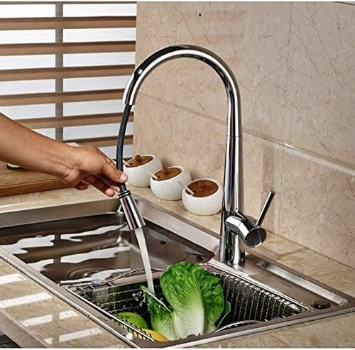 Robinet en laiton chromé de salle de bains au design épuré moderne