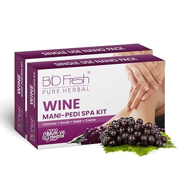BIOFRESH Wine & Rose Manicure Pedicure Spa Kit Set - Hands & Foot Care Pampering Spa Pack One Step Manicure/Pedicure Foot Mask Combo Set