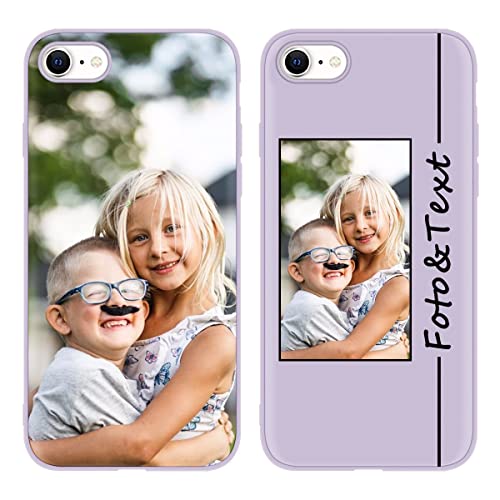 Custom Cover Personalizzata Custodia per iPhone SE 8 4.7 Personalizzato con Foto Testi Personalizza Case Immagine Personalizzabili Case per 7Erba silicone tpu viola