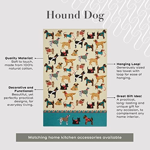 Ulster Weavers Hound Dog Tea Towel, 100% Cotton - With Cute Dog Animal Print Design - Kitchen and Cooking Gifts for Bakers & Chefs - Homeware & Kitchenware Range