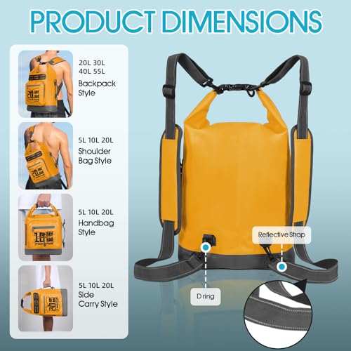 Image of MORXPLOR Dry Bag Waterproof,5L /10L /20L /30L /40L /55L Roll Top Dry Bag Backpack with WaterProof Phone Case for Swim,Kayak