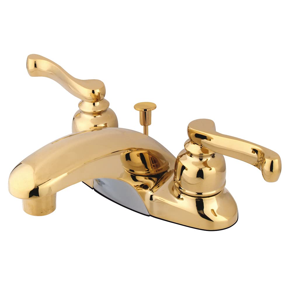 Kingston Brass GKB8622FL Royale 4 "Perakende Açılır Pencereli Centerset Lavabo Bataryası, Parlak Pirinç