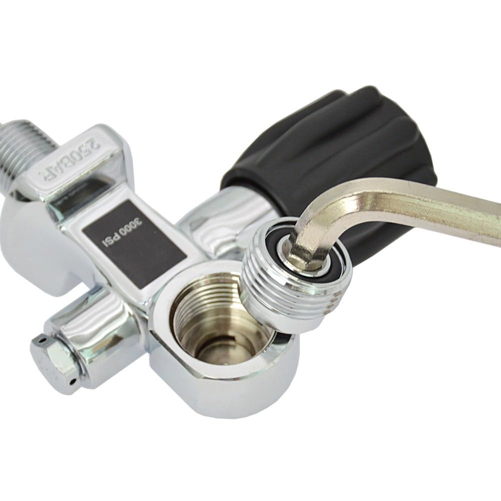 Scuba Tauchflaschenventil 250 BAR Messing Dual-Use DIN/Yoke mit