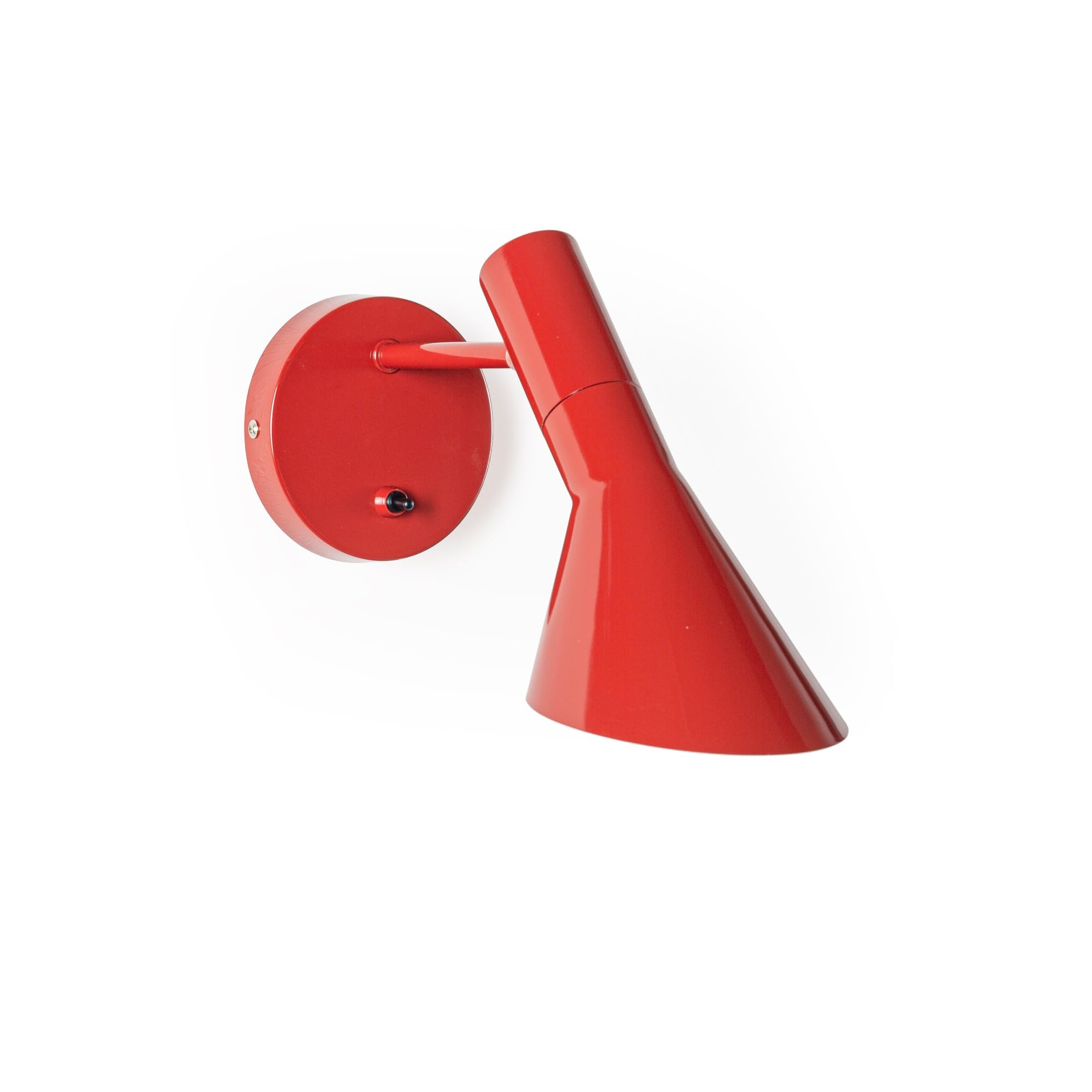 BARCELONA LED Applique da Parete Interno Design Melisa in Alluminio Rosso, Lampada da Muro Vintage Paralume Orientabile, Attacco E27 Ideale Testiera Letto, Camera da Letto Soggiorno