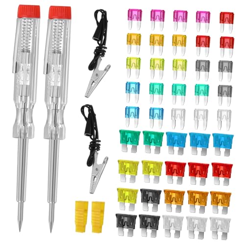Kit de fusibles automotrices Zerodeko, 1 set con probador y extractor de fusibles, estuche de almacenamiento para auto, RV y bote, amplia compatibilidad
