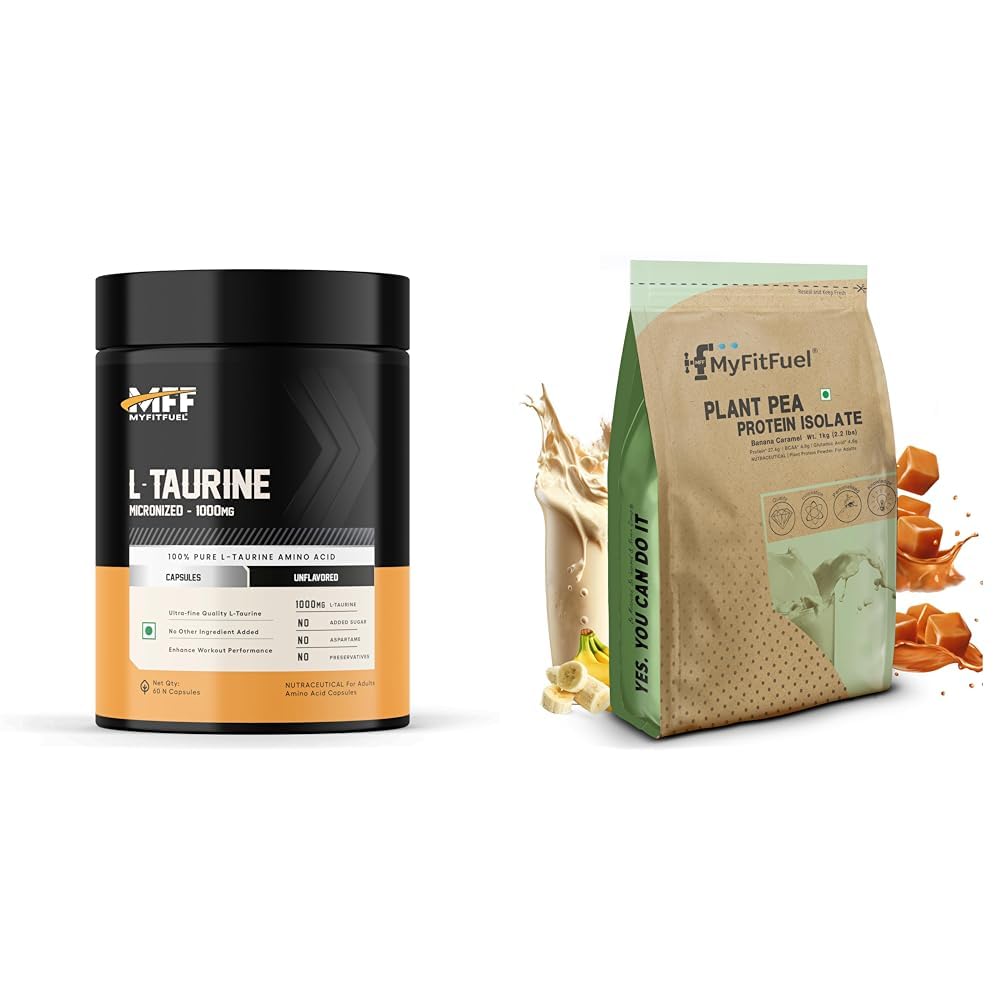 MyFitFuel L-Taurine (1000mg) 60 Capsules | MyFitFuel Clean Plant Pea Protein Isolate (27.4g Protein, 4.9g BCAA, 10.6g EAA) |Easy to Digest |-image-47