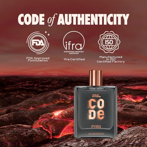 Image of WILD STONE CODE Pyro Eau De Parfum For Men, 100Ml|Bold, Intense & Vibrant Fragrance| Luxury Men Perfume With Long Lasting Aroma, Scented, Spray