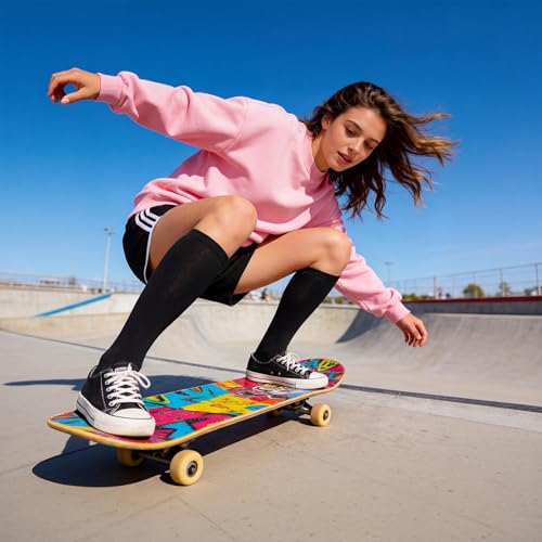 Image of American Trends Womens Athletic Knee High Socks Outdoor Sport Thigh High Stockings Casual Stripes Tube Socks