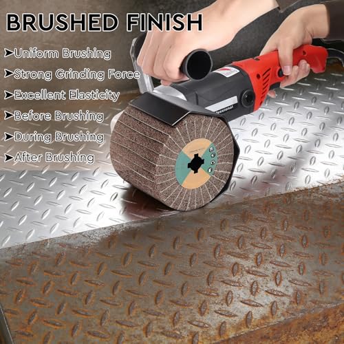 EXLECO Schleifwalze für φ19mm Bürstenschleifer, 120 Körnung Satinier Schleifbürste mit Schleifpapier, 120x100mm Satinierwalze, Satiniermaschine Schleifrolle Bürste, Satinierbürste für Holz, Metall