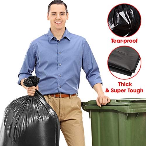 Dualplex 45-48 Gallon Black Trash Bags for Toter 1.5 Mil Garbage Bag 50 Bags Per Case 46" X 54"