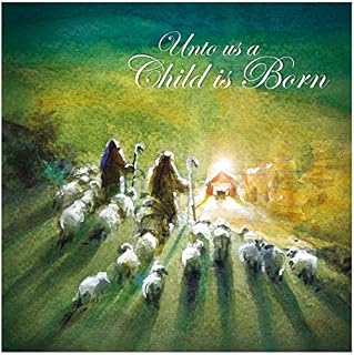 Christian Christmas cards - Unto us a Child is Born, Shepherds, pack of 10, with Bible verse Isaiah 9:6 inside these religious Christmas cards, by Just Cards Direct