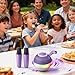 Mini Karaoke Machine for Kids with 2 Wireless Microphones, Portable Bluetooth Speaker Gift for Girls Toys 4, 5, 6, 7, 8, 9, 10, 12+ Years, LED Lights Chritmas Birthday Festival for Party, Home(Purple)