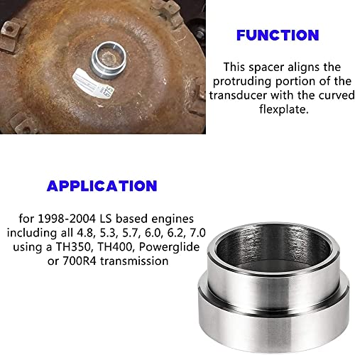 Flexplate Adapter Spacer,Ls/Lt Crankshaft Hub Adapter For Torque Converter,Compatible With Ls1 / Lt1 Gm Th400 Th350 Transmission,Flywheel Ls2 Ls3 Lq4 Lt1 Ls7 5.7 6.0 5.3 Camaro Firebird #TOP2