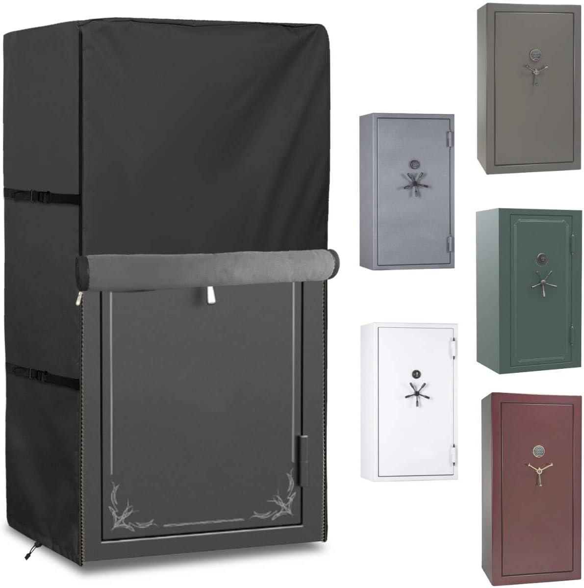 Gun Safe Cover,Heavy Duty 600D Waterproof Dustproof with Plush Lining,Protector to Protect Gun Safes from Dust and Keep them Concealed from Sight,Black