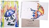 Sketchbook Set: 2 Small Sketch Pads Perfect for Kids! 60 lb Art Paper – 50 Sheets – Spiral – Hardcover