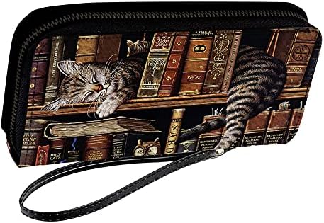 Book wallet, Cat wallet, book lovers gifts, book reader gifts, Bookaholic, Bookworm, cat lover gifts for women, black wallet for men, cute small wallet, gift for cat lover, Girl leather wallets HG