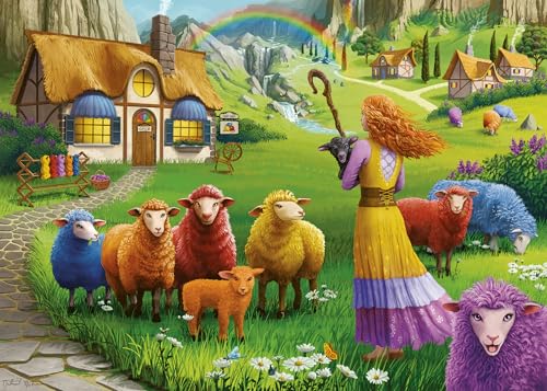 Ravensburger The Happy Sheep Yarn Shop – Puzzle de 1000 pièces pour Adultes – 12000414 – Outil fabriqué à la Main, fabriqué en Allemagne, Chaque pièce s'assemble Parfaitement