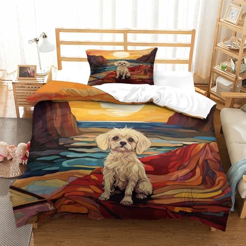 Housse de couette Maltais 135x200 microfibre avec taie d'oreiller - 4