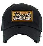 Howels Drink Dad Hat Vintage Distressed Lucky Thunder Cap (Black)