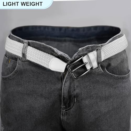 Image of DOOPAI Braided Stretch Belt for Men, Elastic Woven Belt, casual Fabric Golf Belt, 1 3 /8 inch for golf pants jeans, Gift Box