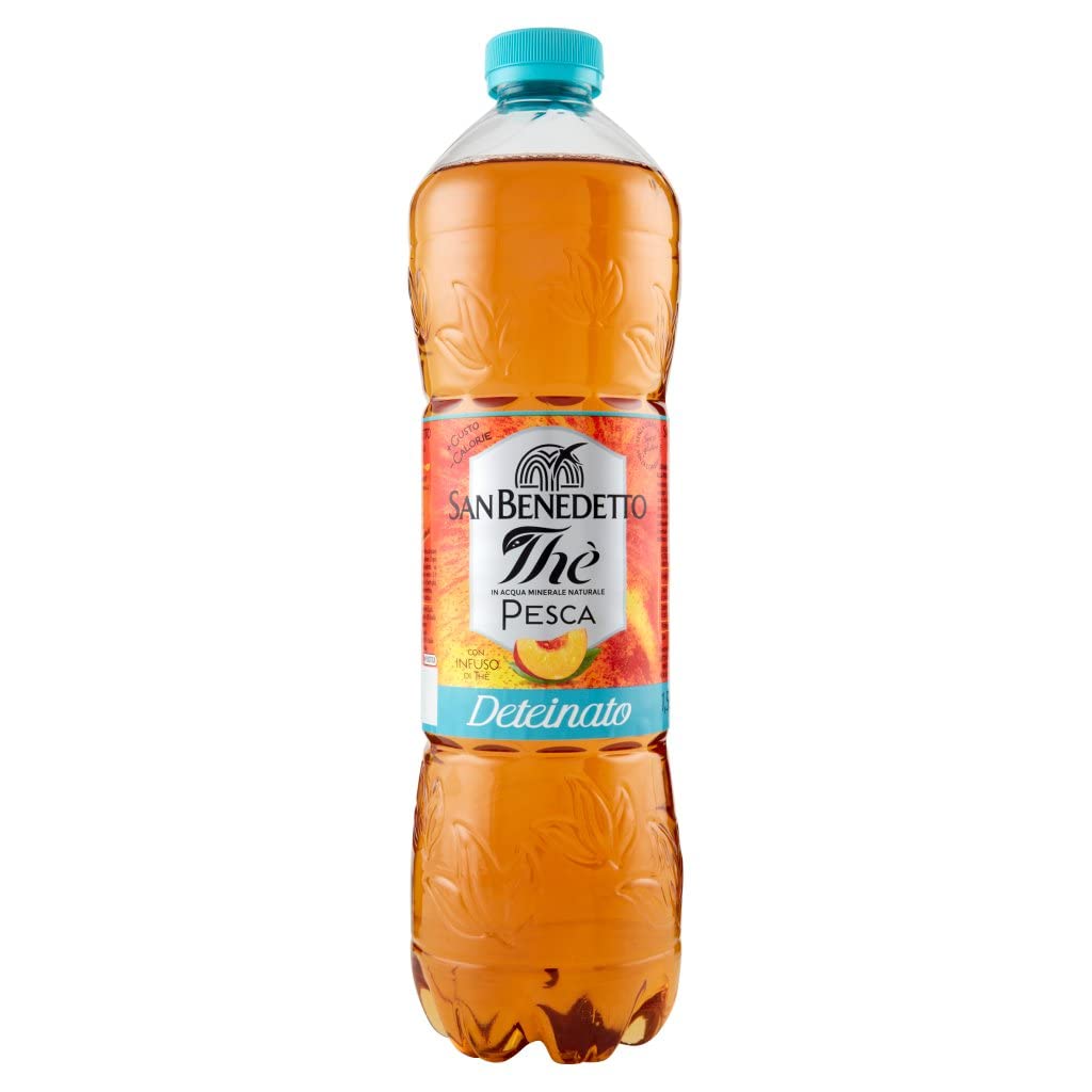 12 x San benedetto the deteinato pesca PET 1,5lt de melocotón descafeinado bebida refrescante
