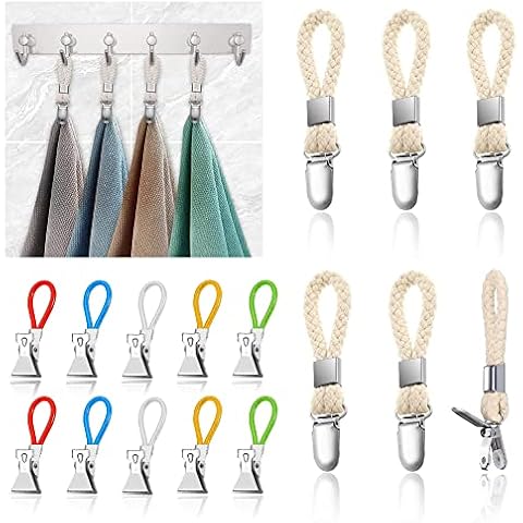 skytowards 16 PCS Pinzas para Toallas Clip de Toalla de Metal Clips para Toallas Antióxido Clips Toalla de Té Clips para Paños de Cocina para Toalla Playa, Ropa, Cocina (Multicolor) Cover