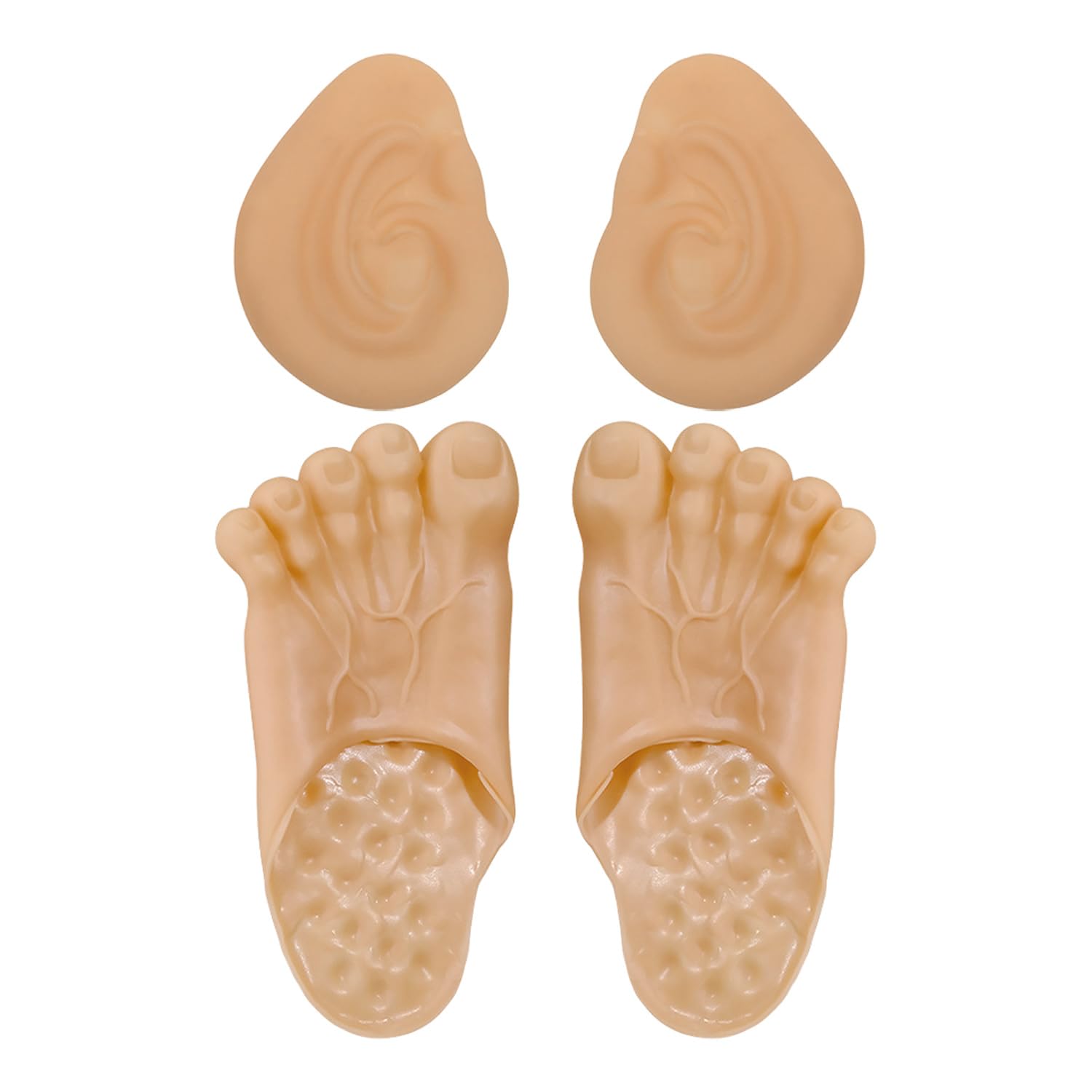 CYNOSURETECH 1 Pair Of Simulated Giant Slippers And 1 Pair Of Simulated Ears, Role-Play Props, Creative And Funny Slippers, Party Costume Accessories